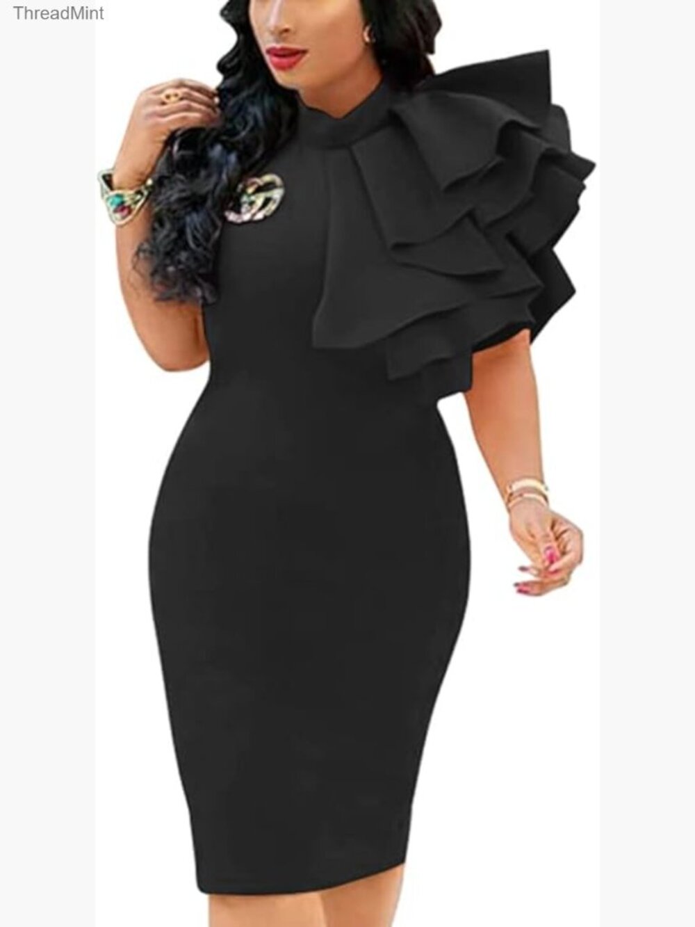 Sleeveless Bodycon Cocktail Midi Pencil Dress Stretchy